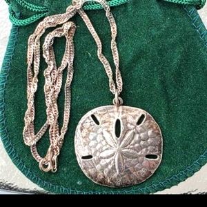 Vintage James Avery Sand Dollar Nautical Sea Lrg Pendant with Vintage 925 Silver